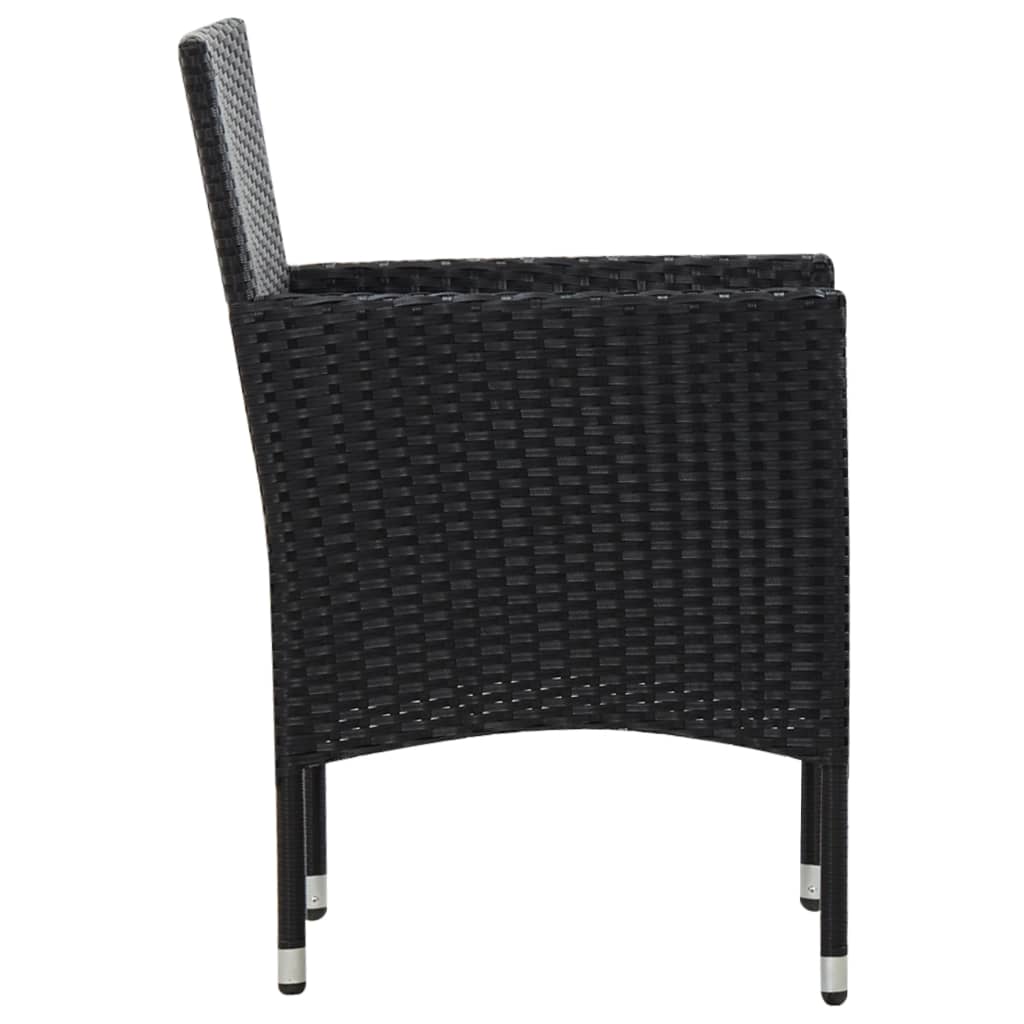 Salon de jardin 5 pcs avec coussins résine tressée noir - XIOS