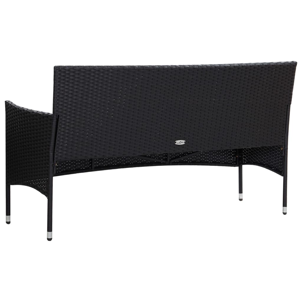 Salon de jardin 5 pcs avec coussins résine tressée noir - XIOS