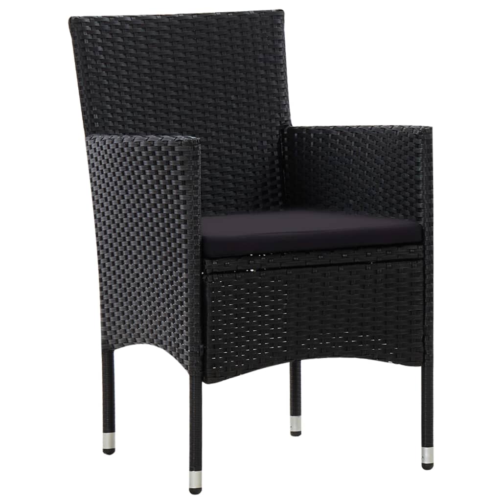 Salon de jardin 5 pcs avec coussins résine tressée noir - XIOS
