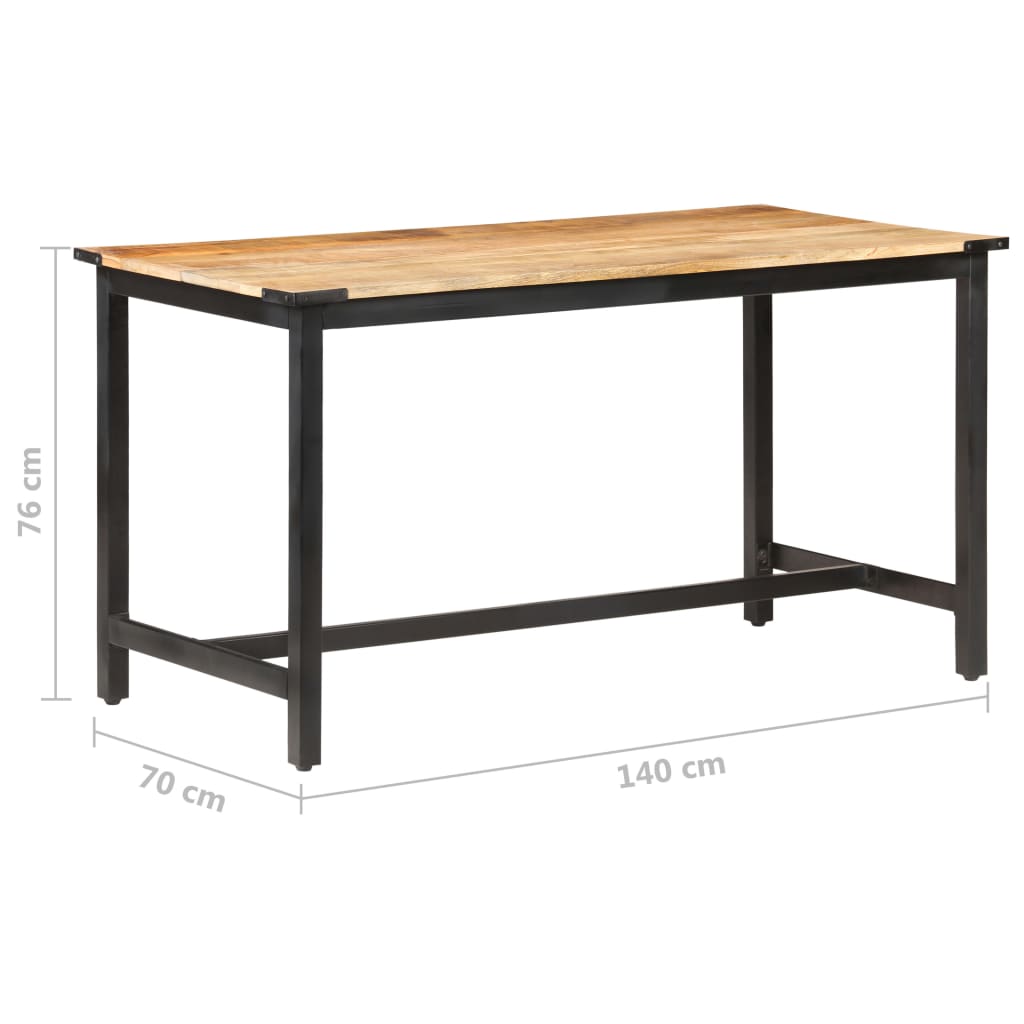 Table à manger 140x70x76 cm Bois de manguier brut massif - XIOS