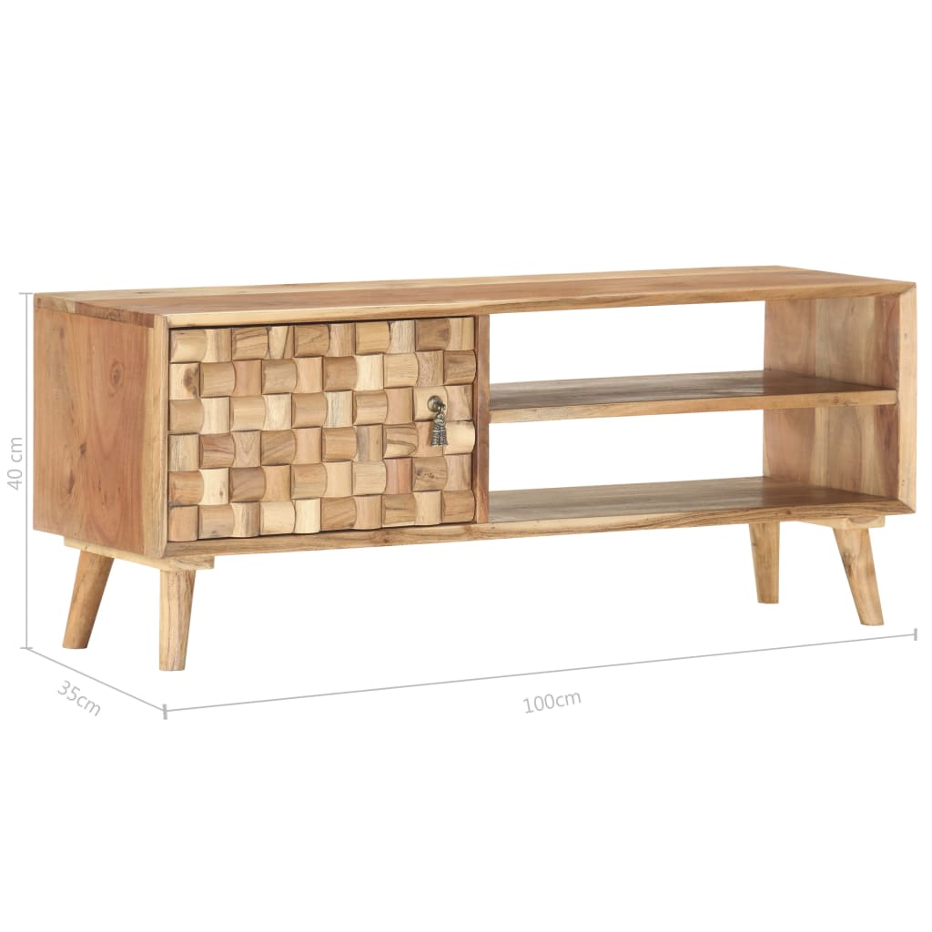 Meuble TV 100x35x40 cm Bois d'acacia massif - XIOS