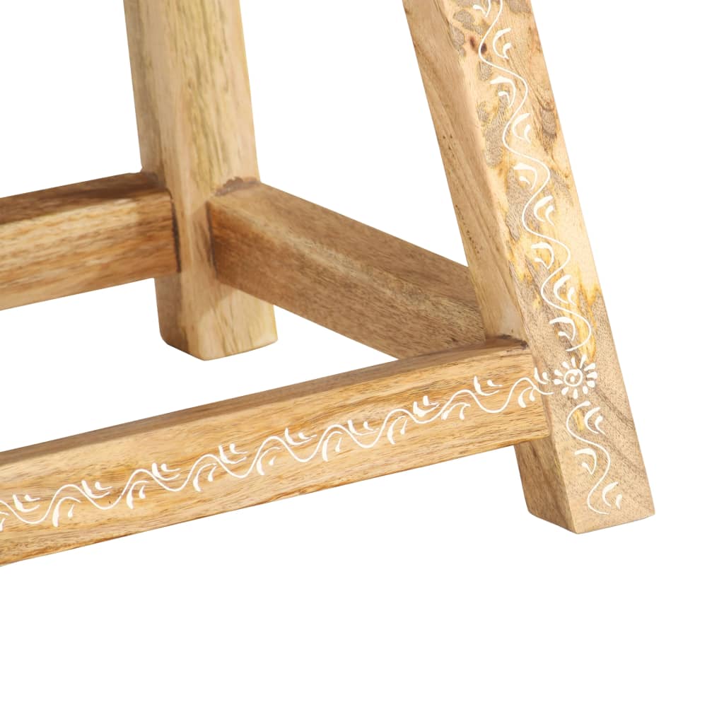 Tabouret peint à la main 38x38x35 cm Bois de manguier solide - XIOS