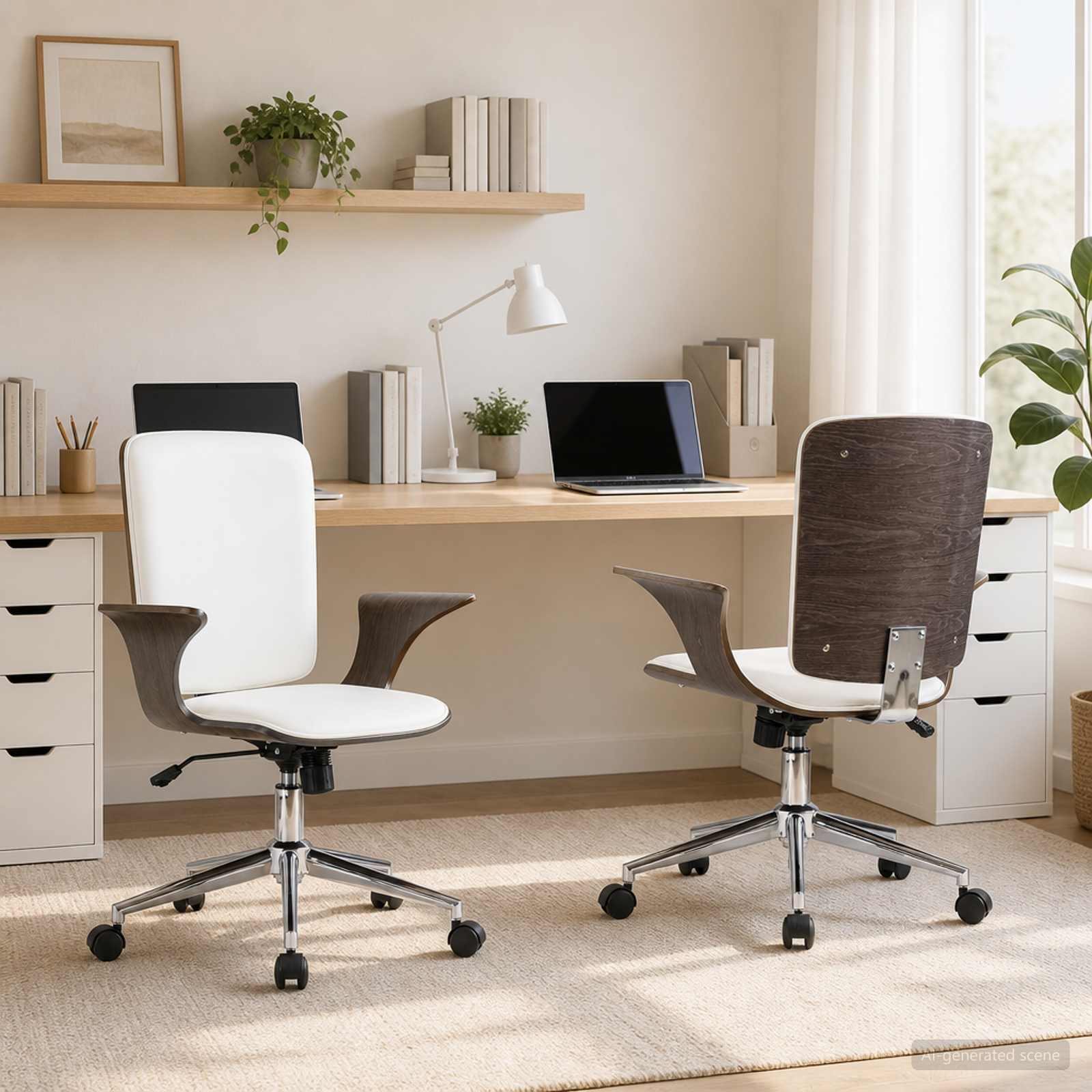Chaises de bureau pivotantes 2 pc Simili cuir 69 x 61 x 104 cm