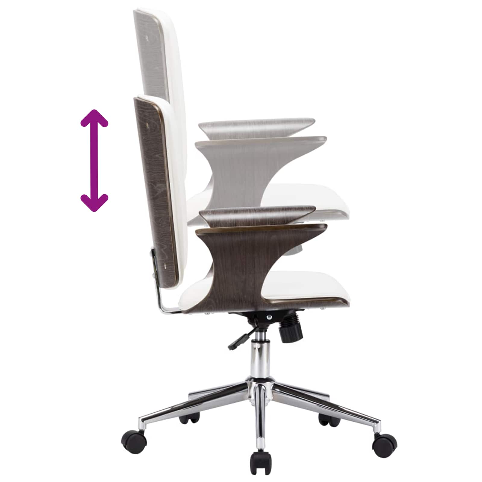 Chaises de bureau pivotantes 2 pc Simili cuir 69 x 61 x 104 cm