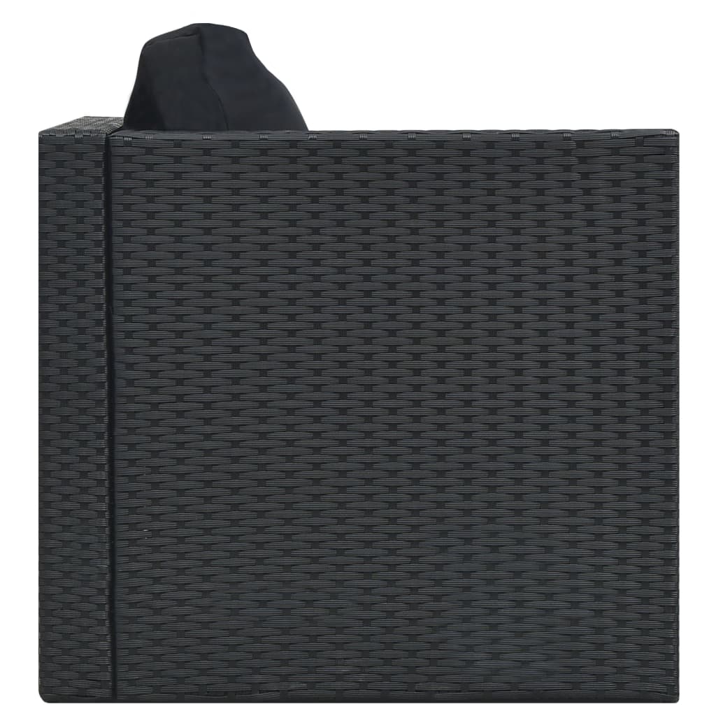 Salon de jardin 5 pcs avec coussins résine tressée noir - XIOS