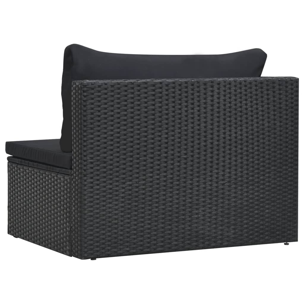 Salon de jardin 5 pcs avec coussins résine tressée noir - XIOS