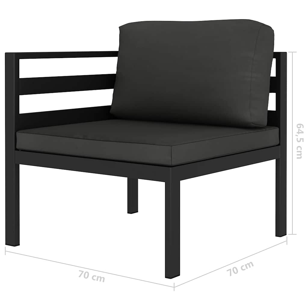 Salon de jardin 6 pcs avec coussins Aluminium Anthracite - XIOS