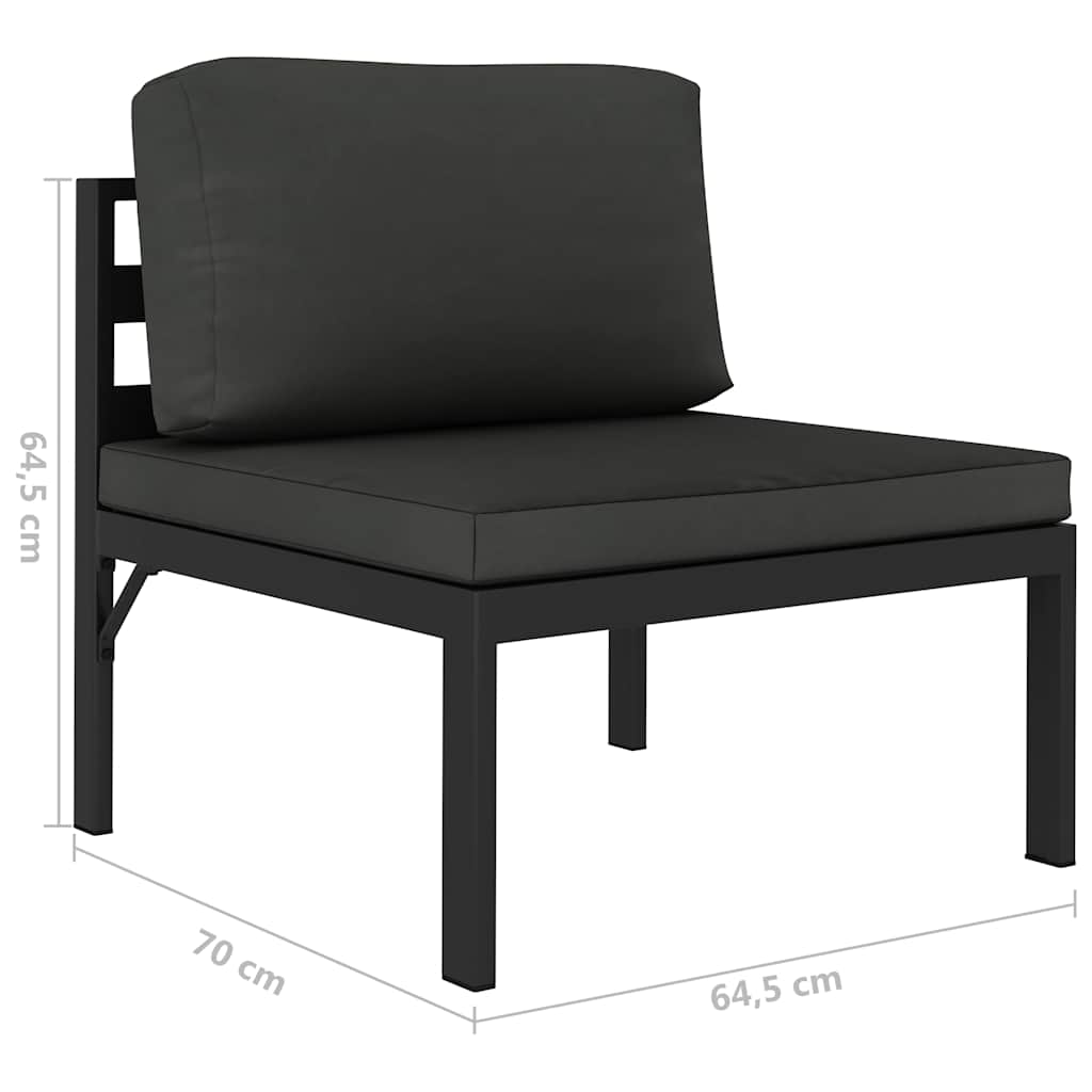 Salon de jardin 6 pcs avec coussins Aluminium Anthracite - XIOS