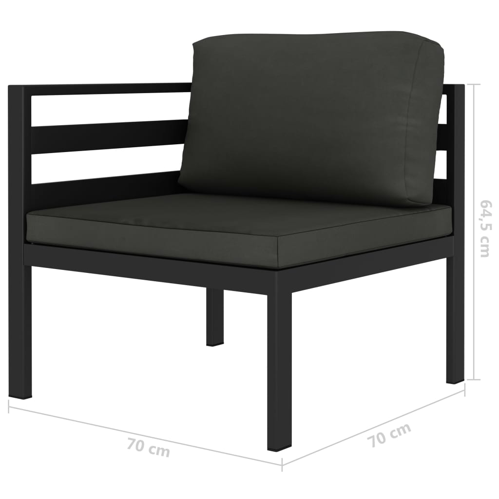 Salon de jardin 4 pcs avec coussins Aluminium Anthracite - XIOS