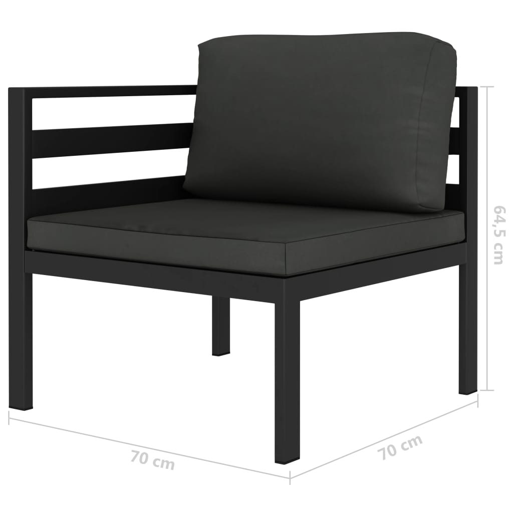 Salon de jardin 3 pcs avec coussins Aluminium Anthracite - XIOS