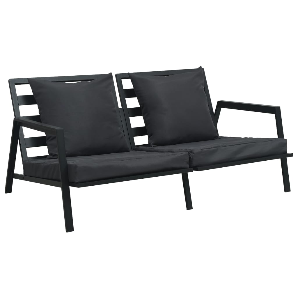 Salon de jardin 4 pcs avec coussins Aluminium Gris foncé - XIOS