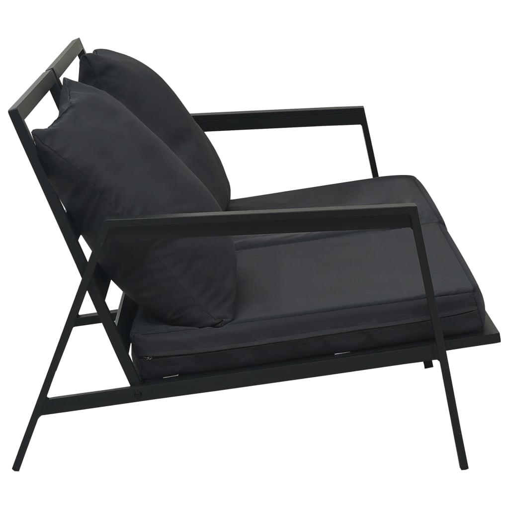Salon de jardin 4 pcs avec coussins Aluminium Gris foncé - XIOS