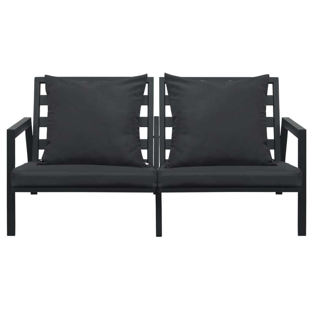Salon de jardin 4 pcs avec coussins Aluminium Gris foncé - XIOS