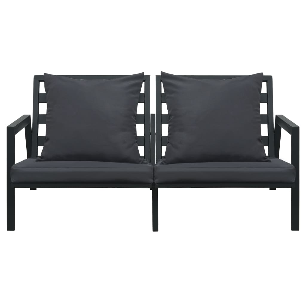 Salon de jardin 5 pcs avec coussins Aluminium Gris foncé - XIOS