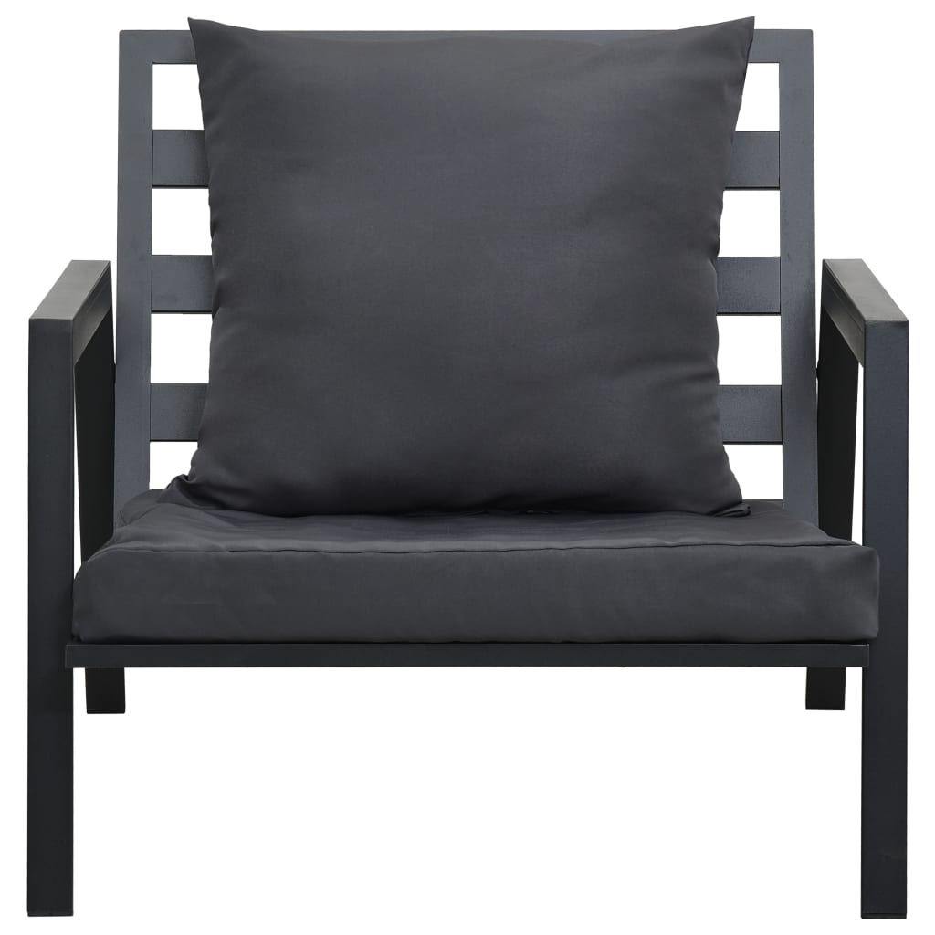 Salon de jardin 5 pcs avec coussins Aluminium Gris foncé - XIOS