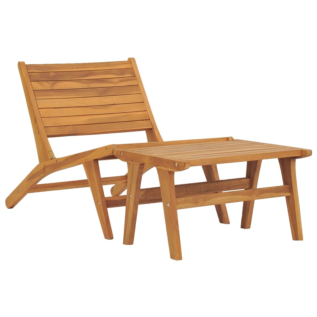 Chaise de jardin avec repose-pied Bois de teck solide Chaises de jardin vidaXL