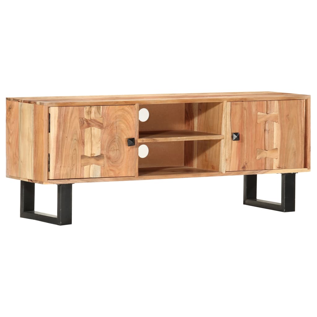 Meuble TV 118x30x45 cm Bois d'acacia massif - XIOS