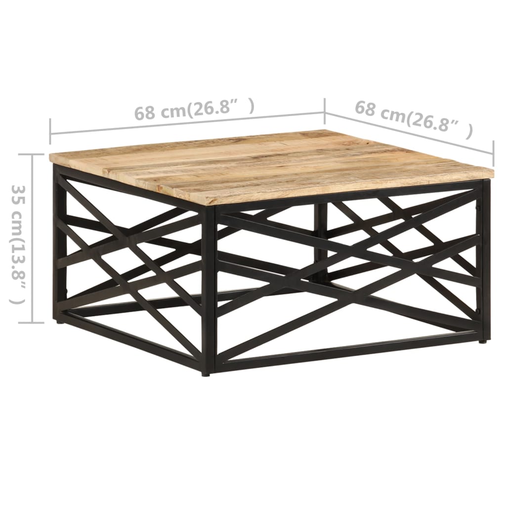 Table basse 68x68x35 cm Bois de manguier massif - XIOS