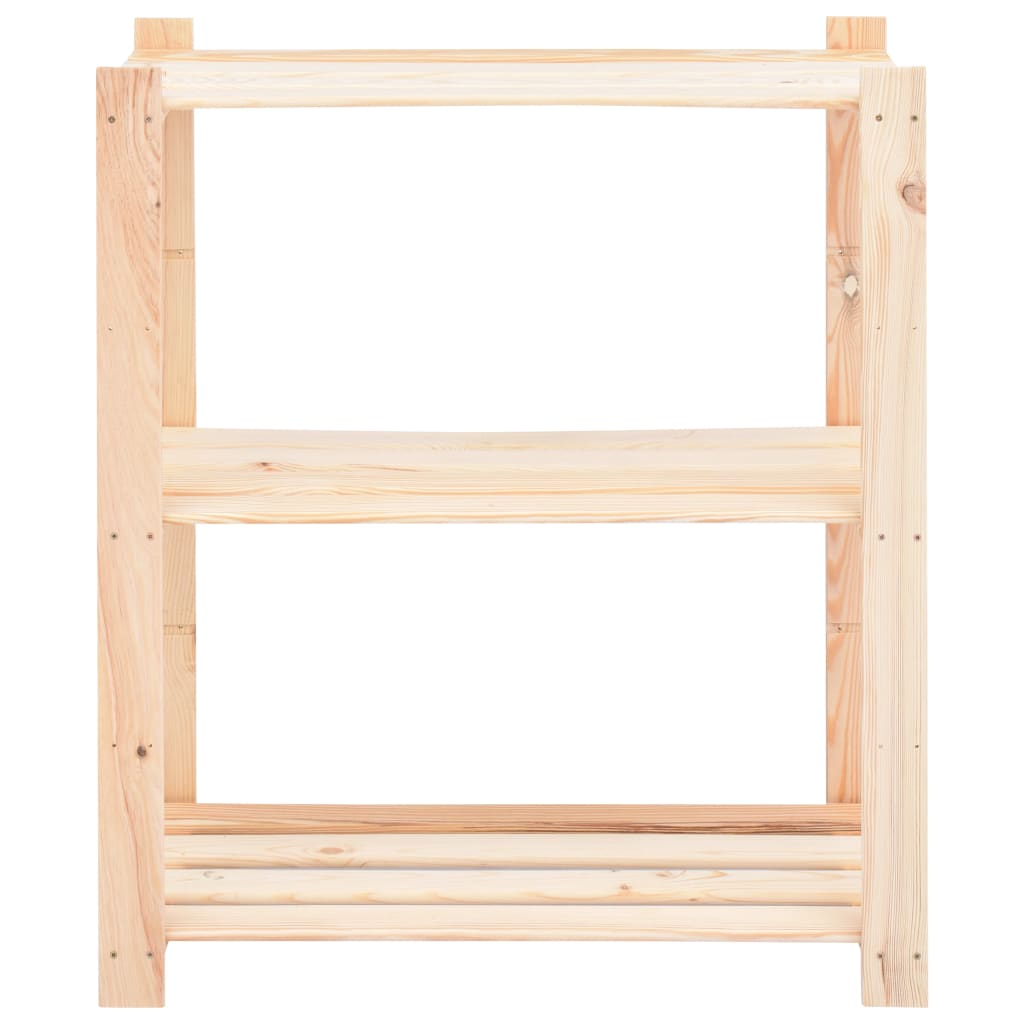 Étagères de rangement à 3 niveaux 3 pcs 80x38x90 cm Pin 150 kg - XIOS