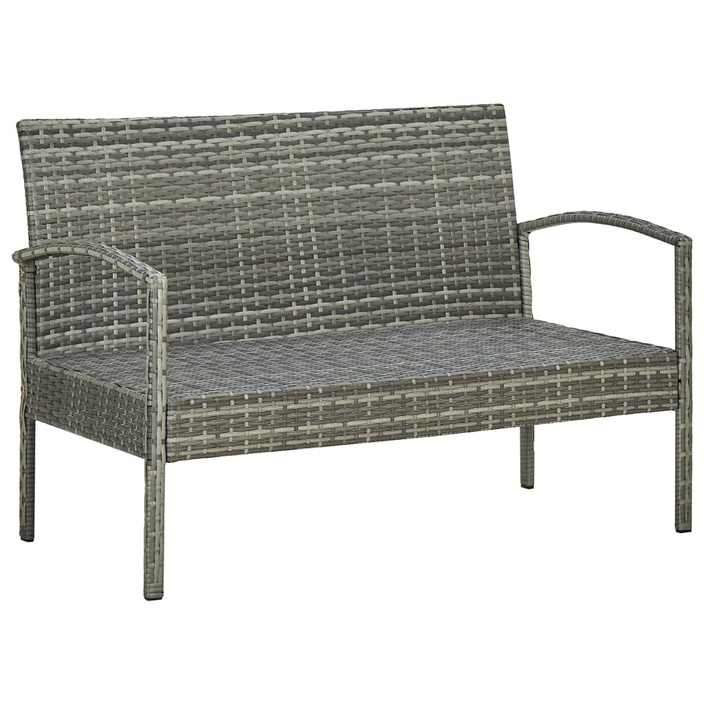 Salon de jardin 4 pcs avec coussins résine tressée gris - XIOS