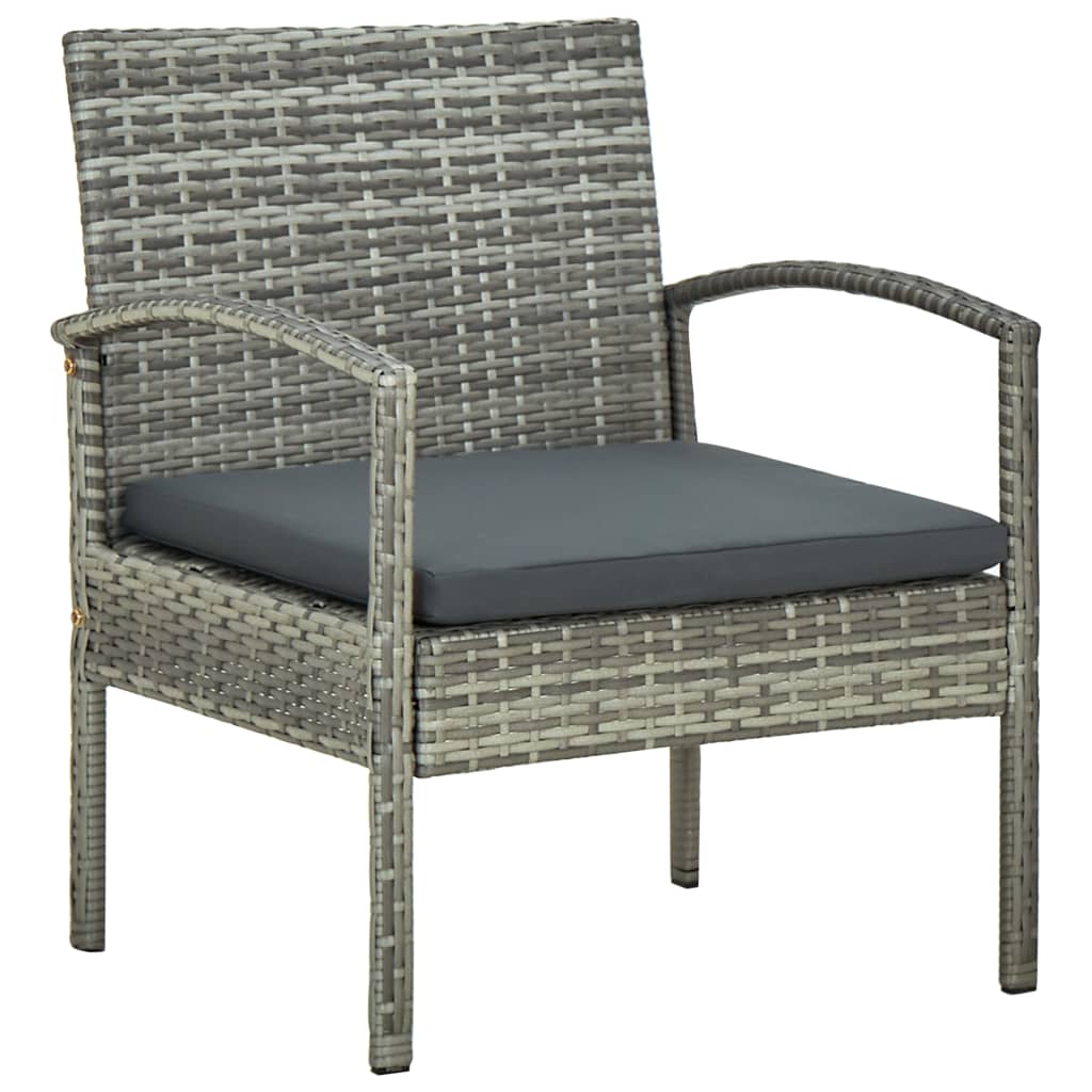 Salon de jardin 4 pcs avec coussins résine tressée gris - XIOS