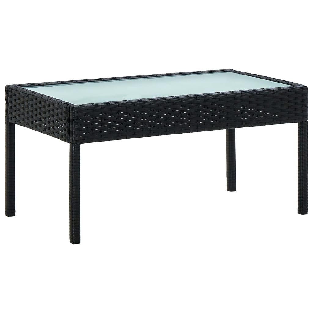Salon de jardin 4 pcs avec coussins Résine tressée Noir - XIOS