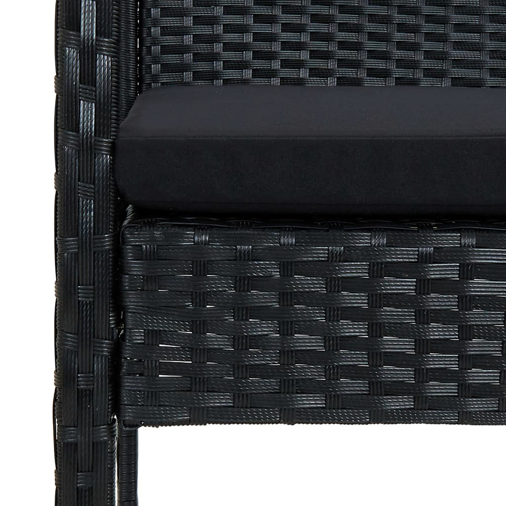 Salon de jardin 4 pcs avec coussins Résine tressée Noir - XIOS