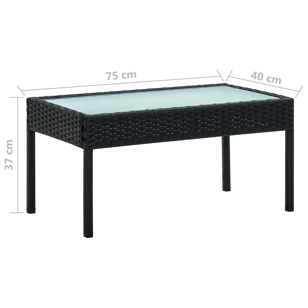 Salon de jardin 4 pcs avec coussins Résine tressée Noir - XIOS