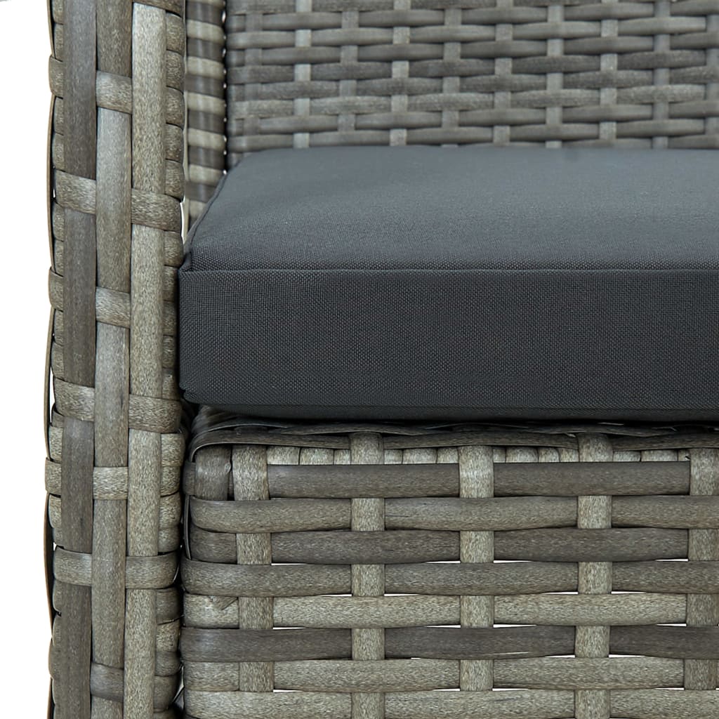 Ensemble de bistro 3 pcs avec coussins Résine tressée Gris - XIOS
