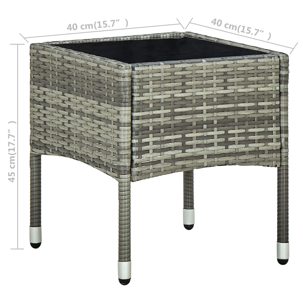 Ensemble de bistro 3 pcs avec coussins Résine tressée Gris - XIOS