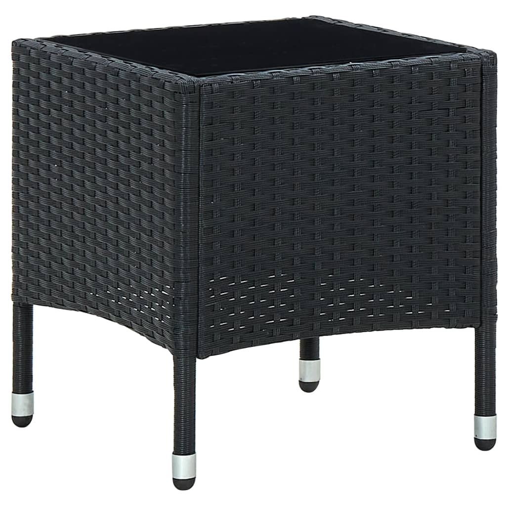 Table de jardin Noir 40x40x45 cm Résine tressée Tables de jardin vidaXL