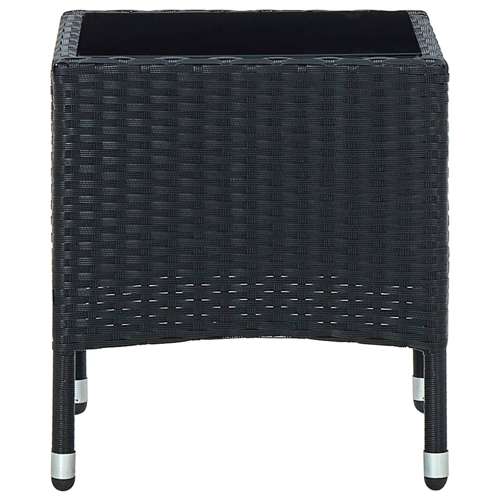 Table de jardin Noir 40x40x45 cm Résine tressée Tables de jardin vidaXL