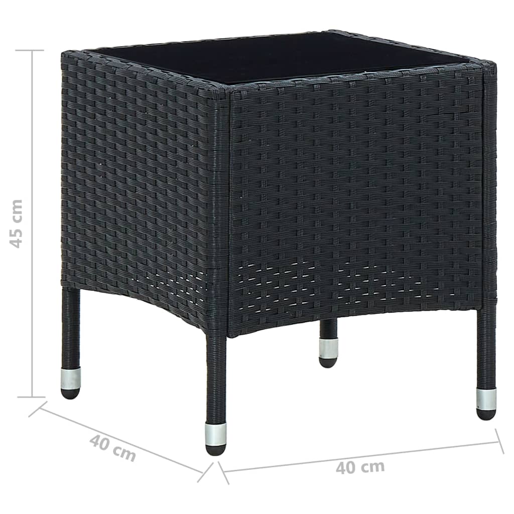 Table de jardin Noir 40x40x45 cm Résine tressée Tables de jardin vidaXL