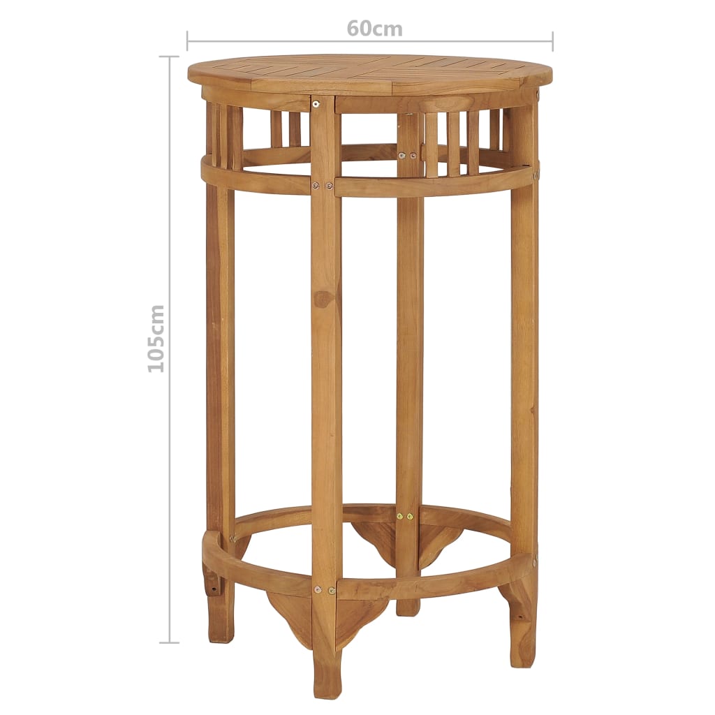 Table de bar Ø 60 cm Bois de teck solide - XIOS