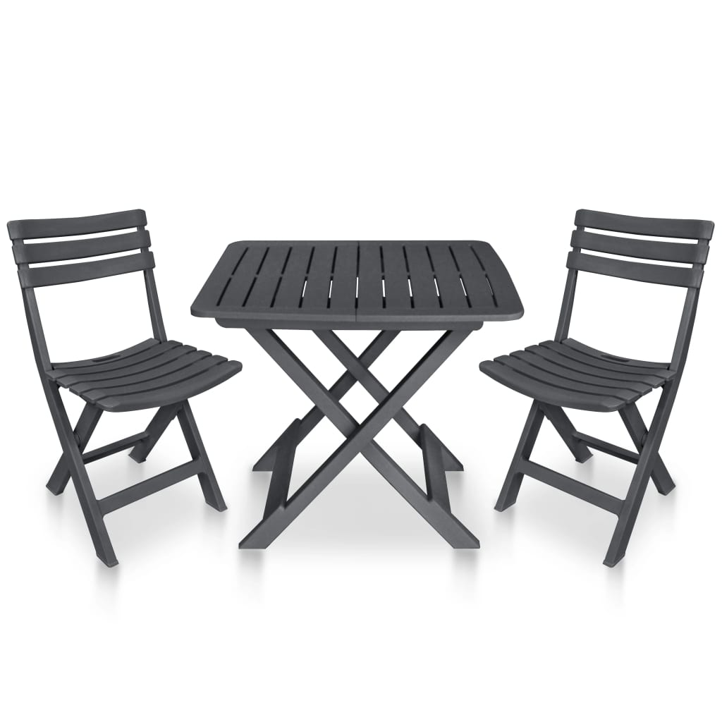 Ensemble de bistro pliable 3 pcs Plastique Anthracite - XIOS