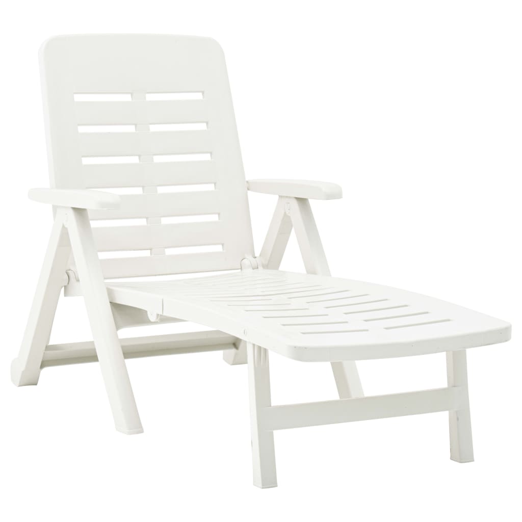 Chaise longue pliable Plastique Blanc Bains de soleil vidaXL