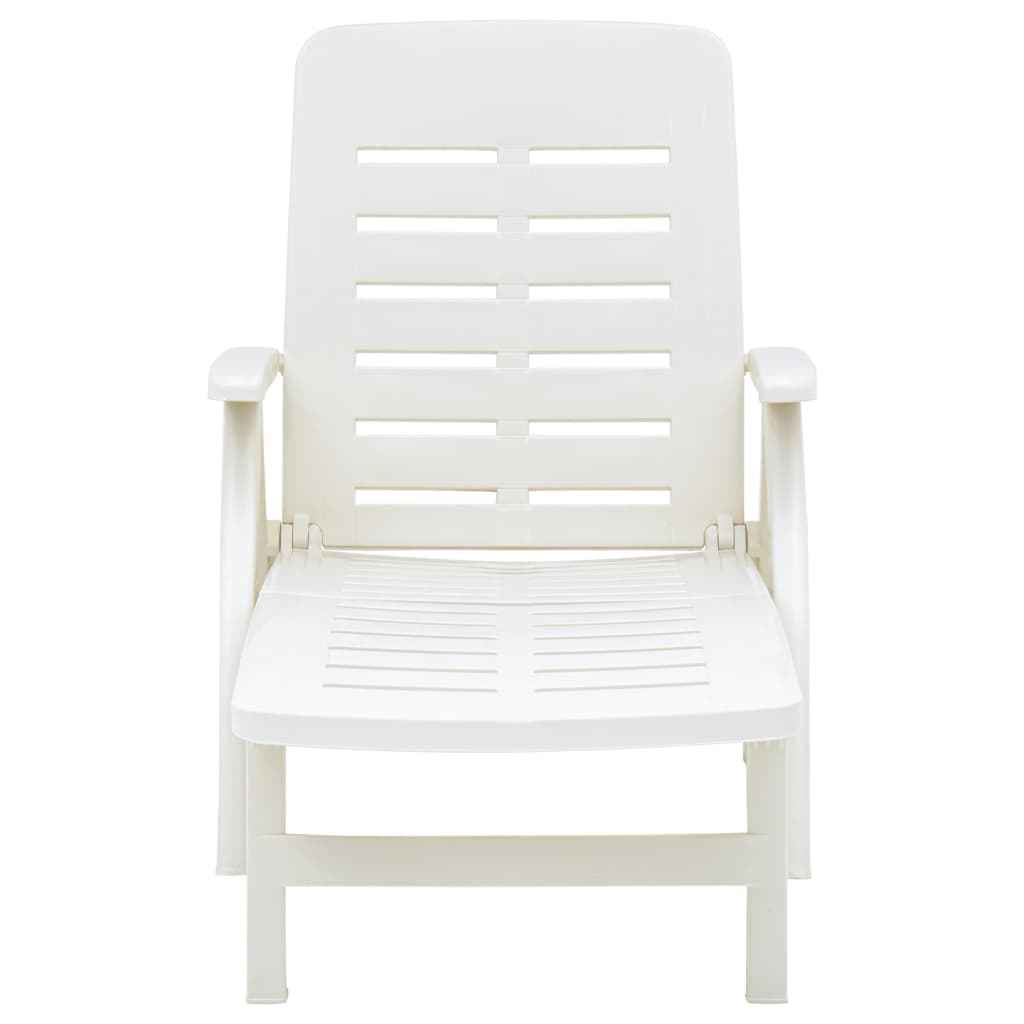 Chaise longue pliable Plastique Blanc Bains de soleil vidaXL