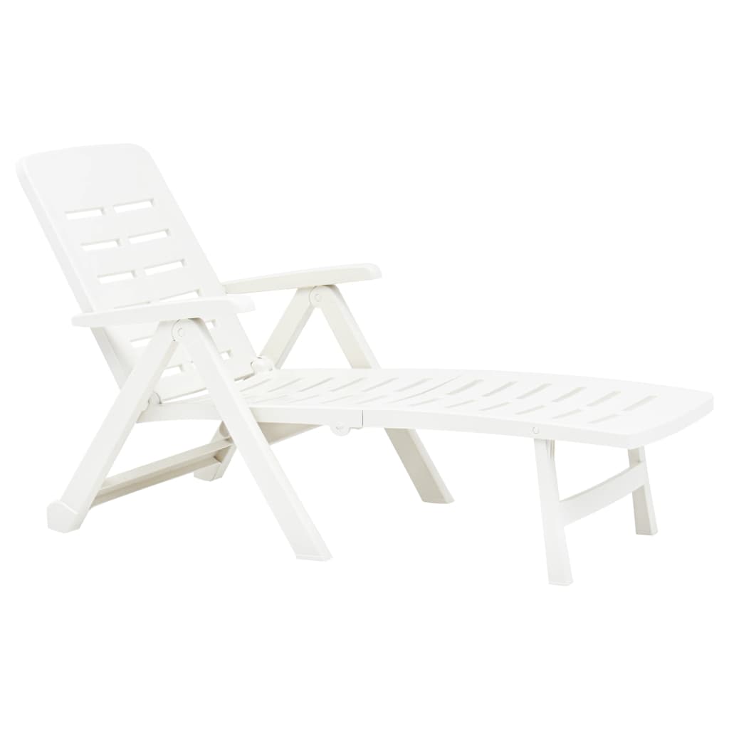 Chaise longue pliable Plastique Blanc Bains de soleil vidaXL
