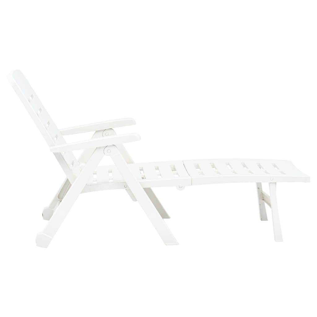 Chaise longue pliable Plastique Blanc Bains de soleil vidaXL