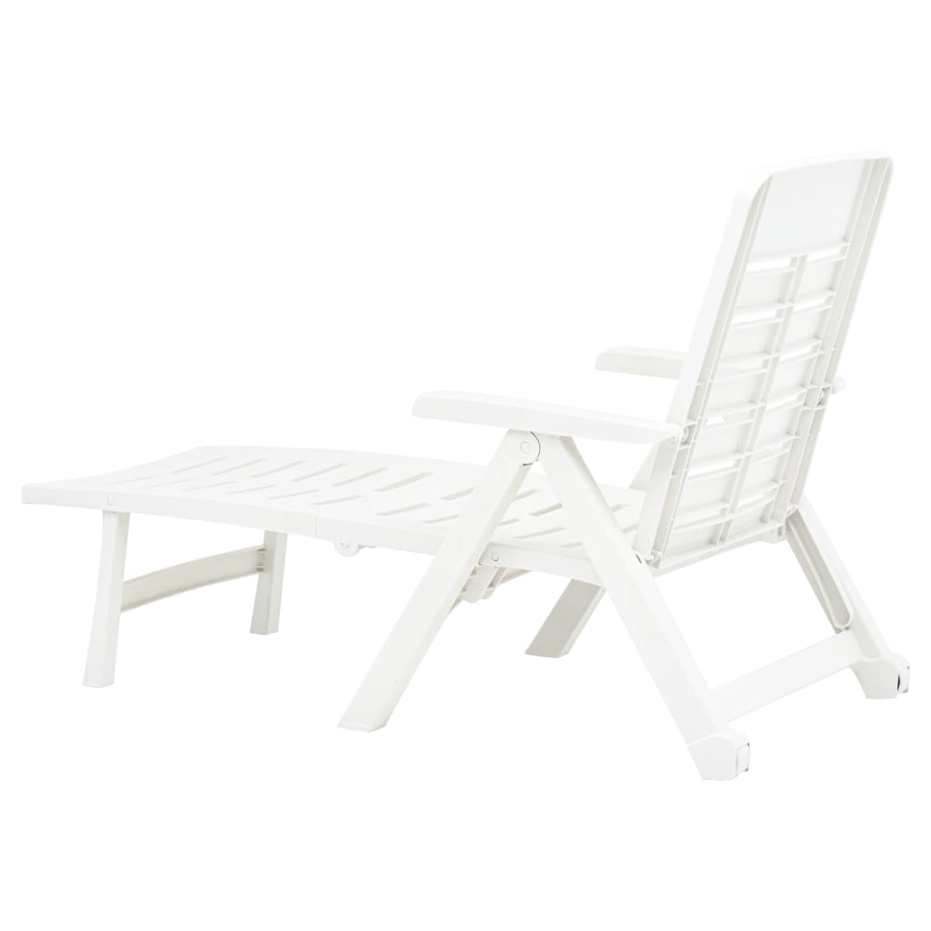 Chaise longue pliable Plastique Blanc Bains de soleil vidaXL