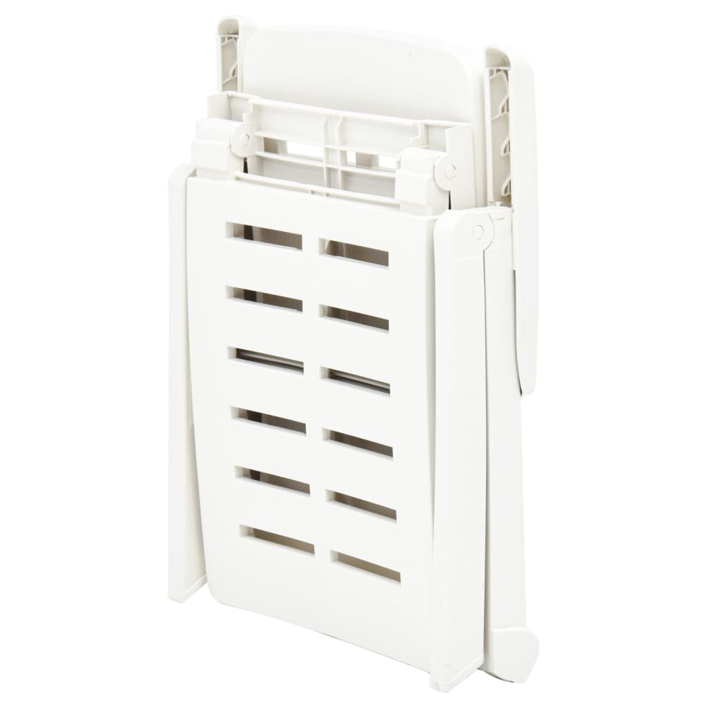 Chaise longue pliable Plastique Blanc Bains de soleil vidaXL