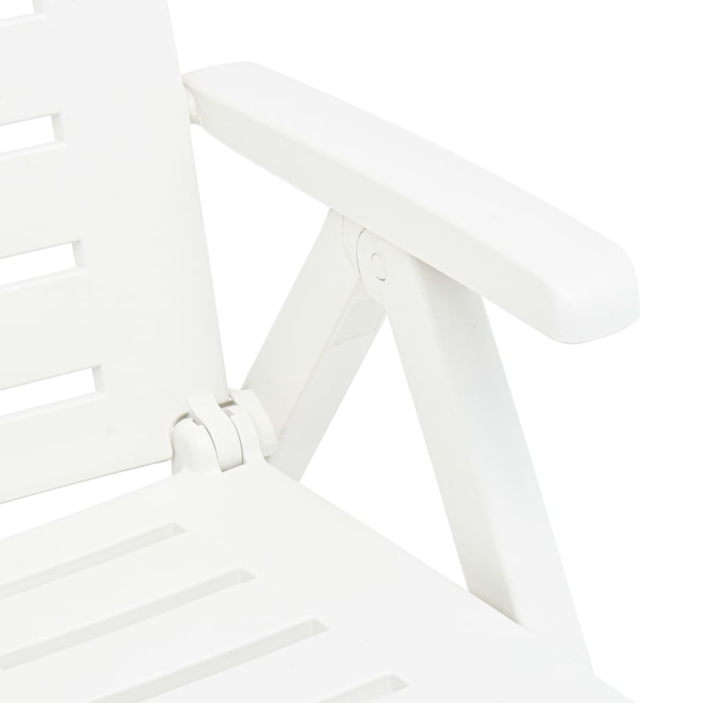 Chaise longue pliable Plastique Blanc Bains de soleil vidaXL