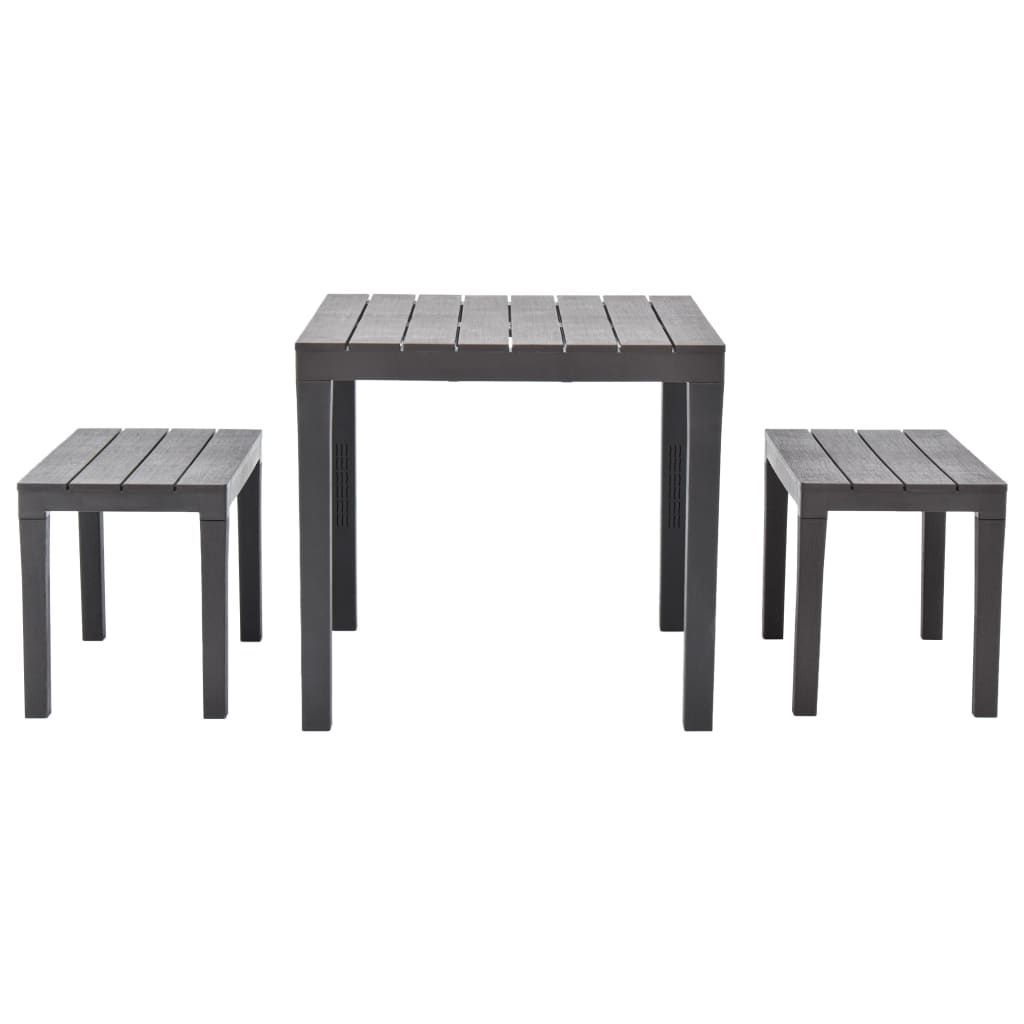 Table de jardin avec 2 bancs Plastique Marron Salons de jardin vidaXL