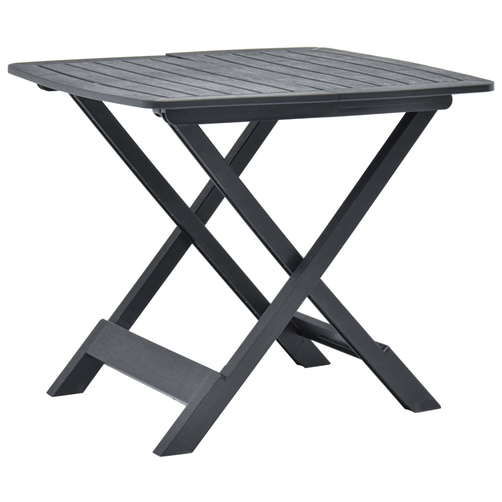 Table pliable de jardin Anthracite 79x72x70 cm Plastique Tables de jardin vidaXL