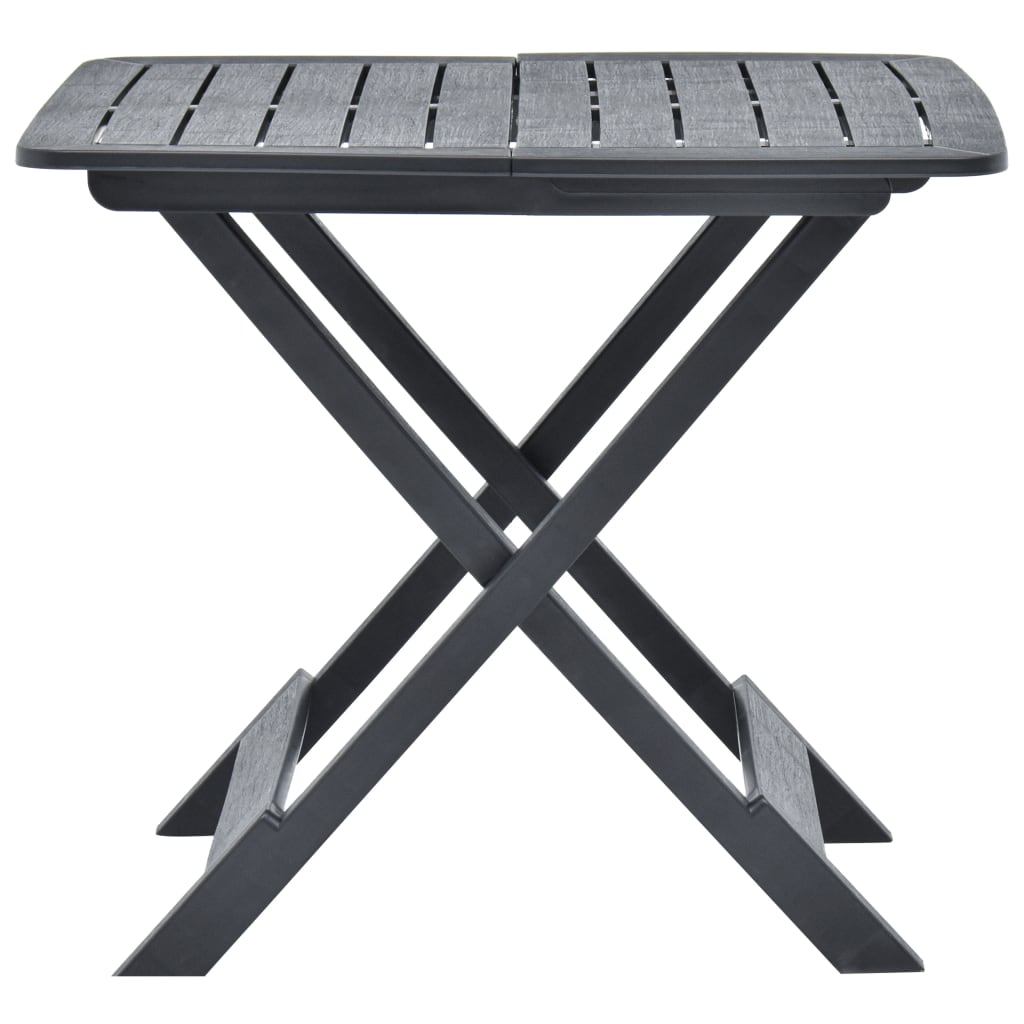 Table pliable de jardin Anthracite 79x72x70 cm Plastique Tables de jardin vidaXL