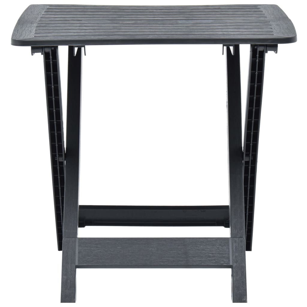 Table pliable de jardin Anthracite 79x72x70 cm Plastique Tables de jardin vidaXL