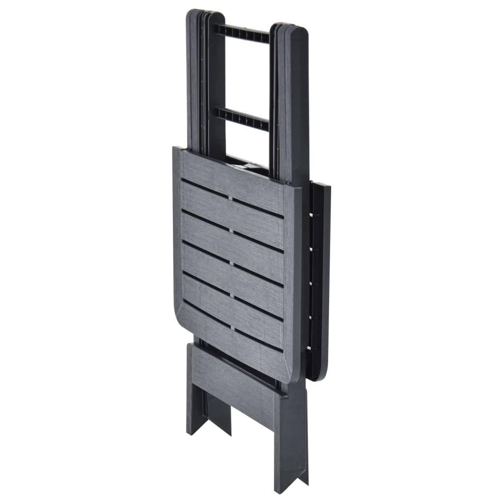Table pliable de jardin Anthracite 79x72x70 cm Plastique Tables de jardin vidaXL