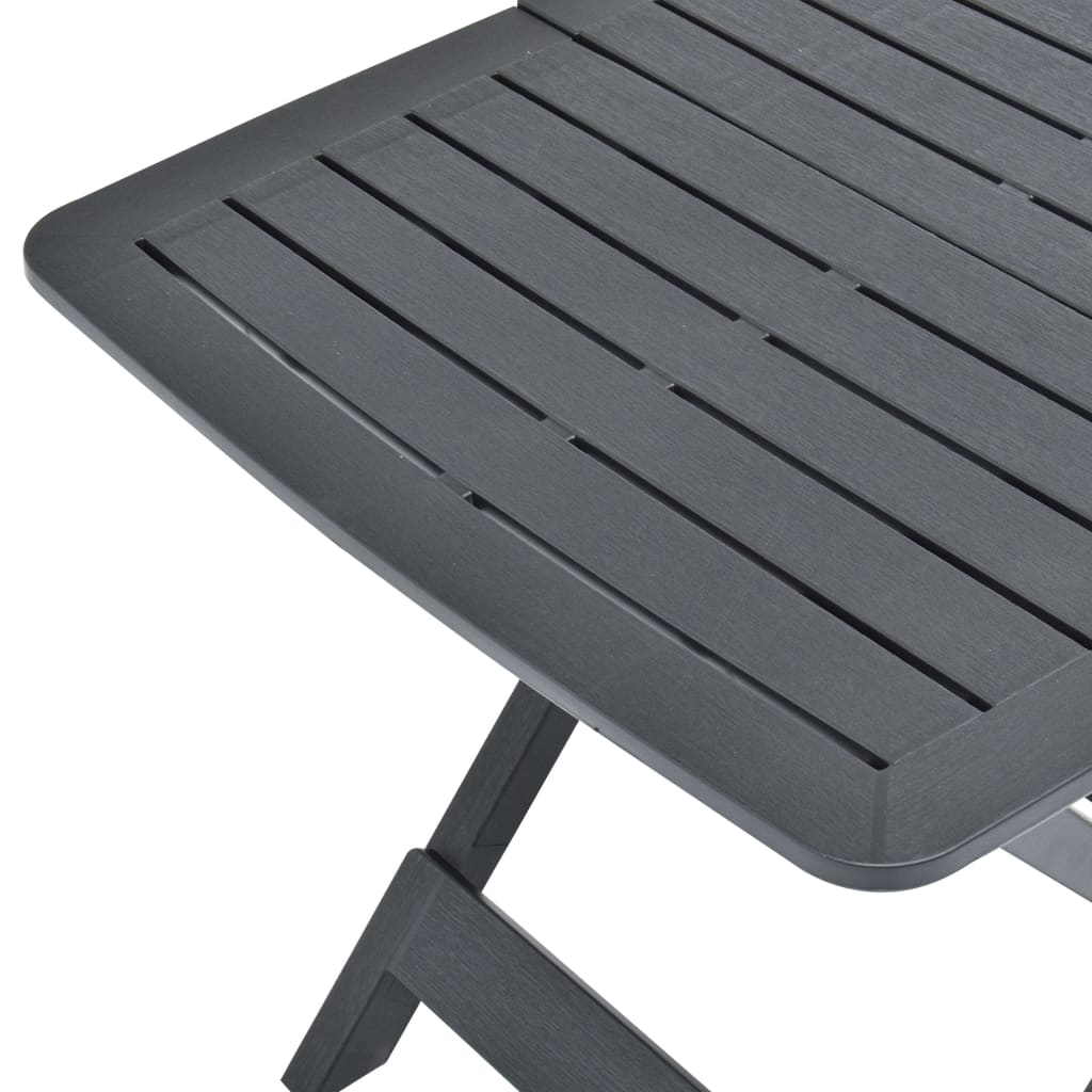Table pliable de jardin Anthracite 79x72x70 cm Plastique Tables de jardin vidaXL