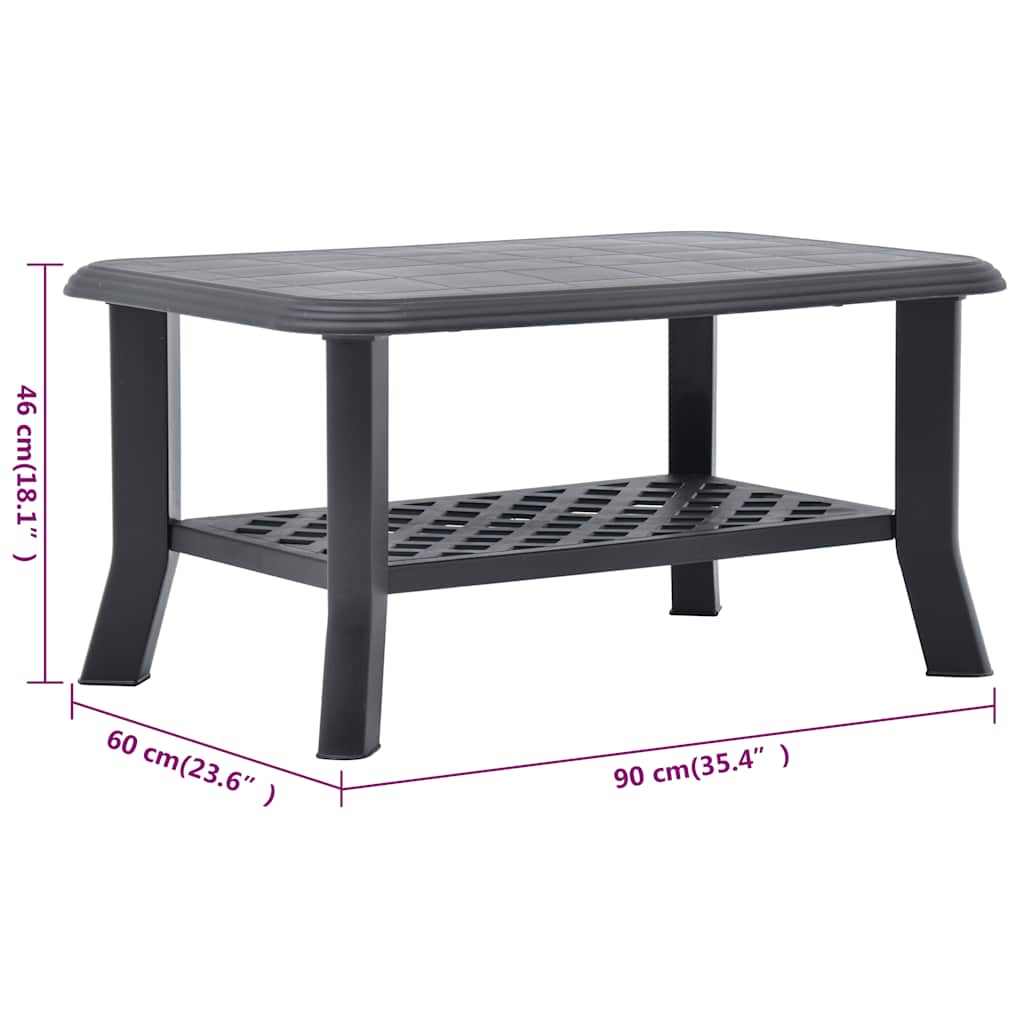 Table basse Anthracite 90x60x46 cm Plastique - XIOS