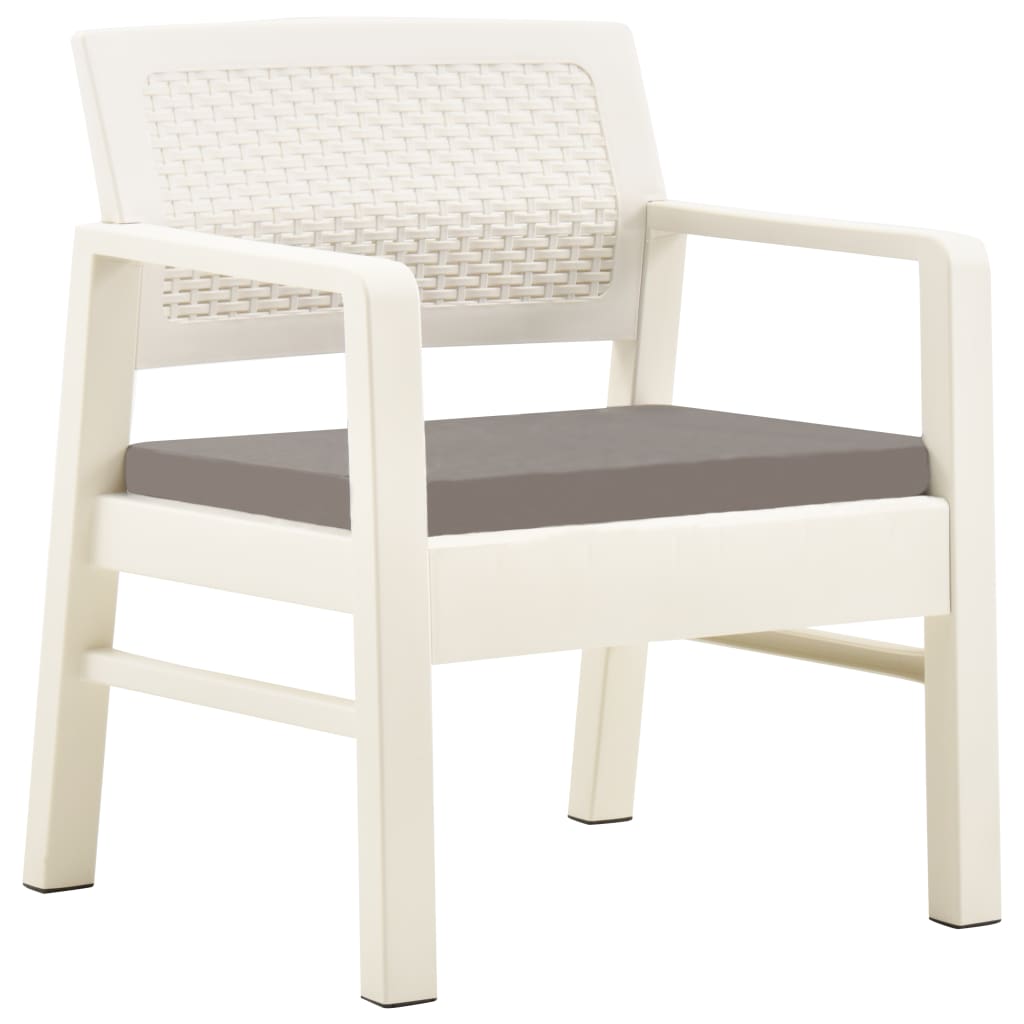 Salon de jardin 3 pcs Plastique Blanc Salons de jardin vidaXL